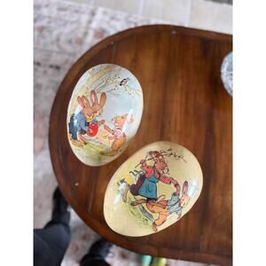Set of 2 XL Vintage Nestler Paper Mâché Easter Egg Candy Containers – Germany